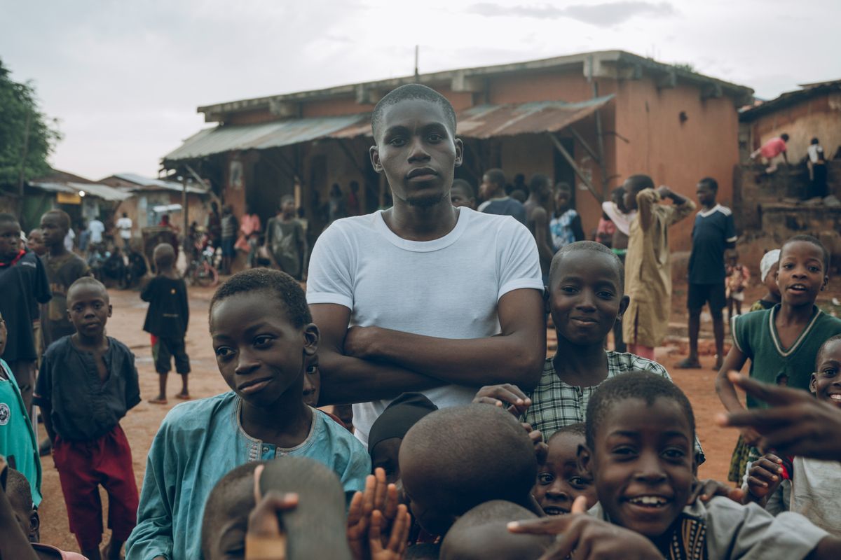 A community gathering in a Nigerian village.